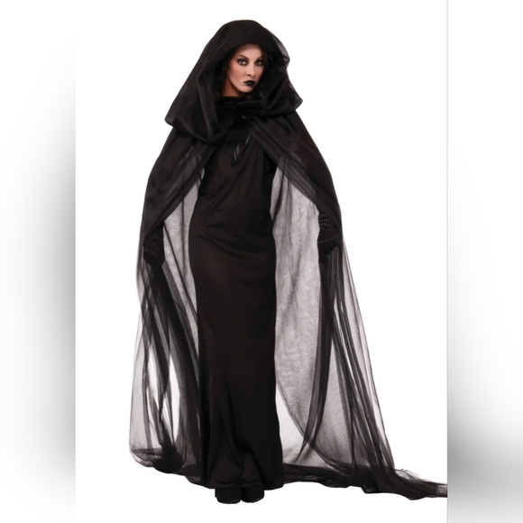 CAPE by FORUM NOVELTIES Ghostly Spirits Haunted Halloween Cosplay Costume- Black - Picture 1 of 5